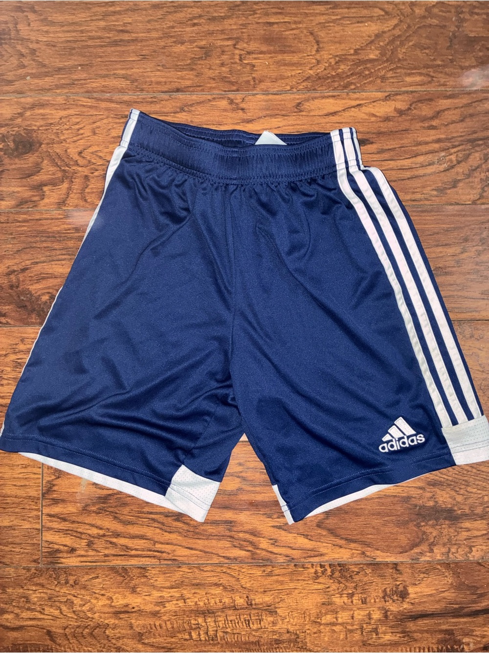 adidas Navy and White Kids Soccer Shorts